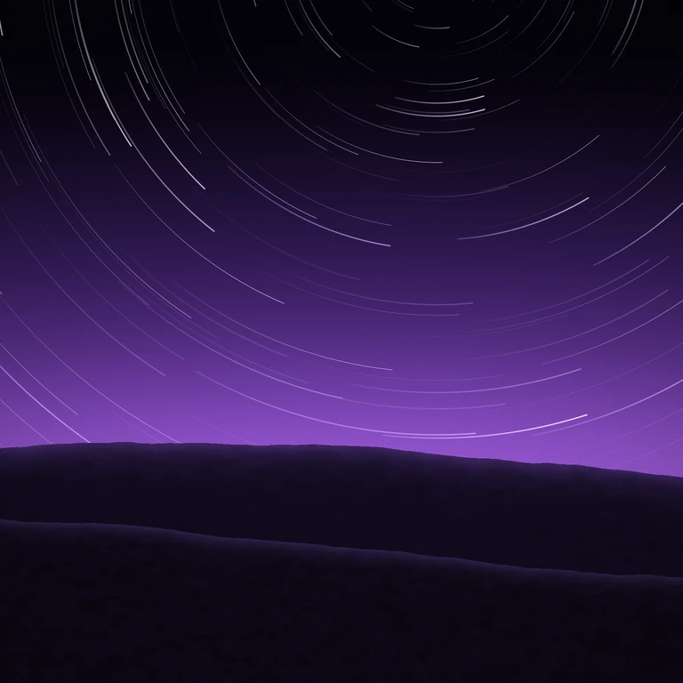 Star trails over dunes